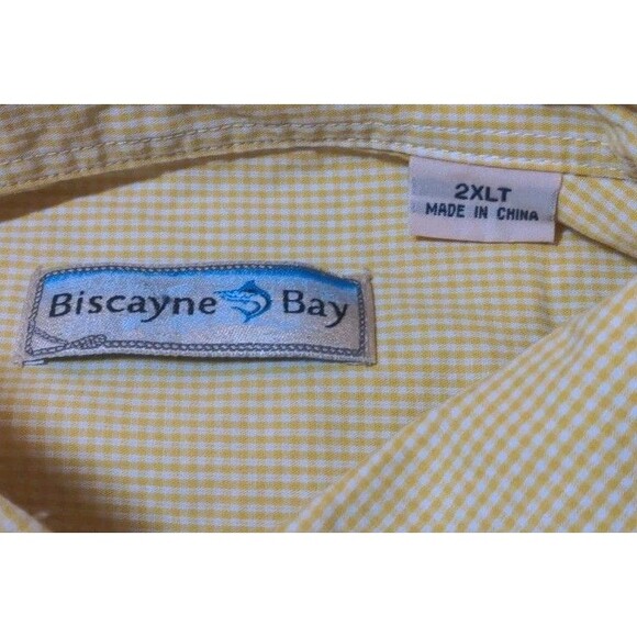 Biscayne Bay Men's Big & Tall Long Sleeve Checkered Yellow Fishing Shirt 2XLT - Picture 6 of 8